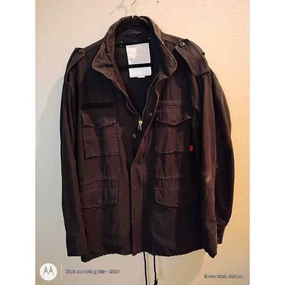 Black Rothco Ultra Force military-style field coat with multiple cargo pockets, - Picture 1 of 7